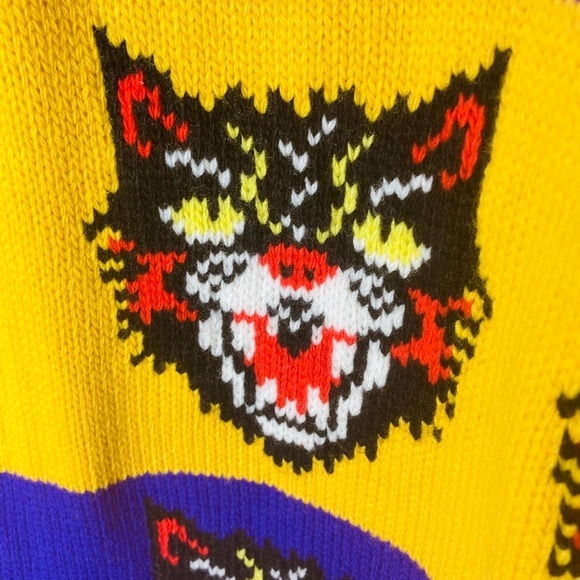 NWT Gucci Men’s cat sweater 100% wool Large unisex authentic verified receipt - Picture 10 of 16